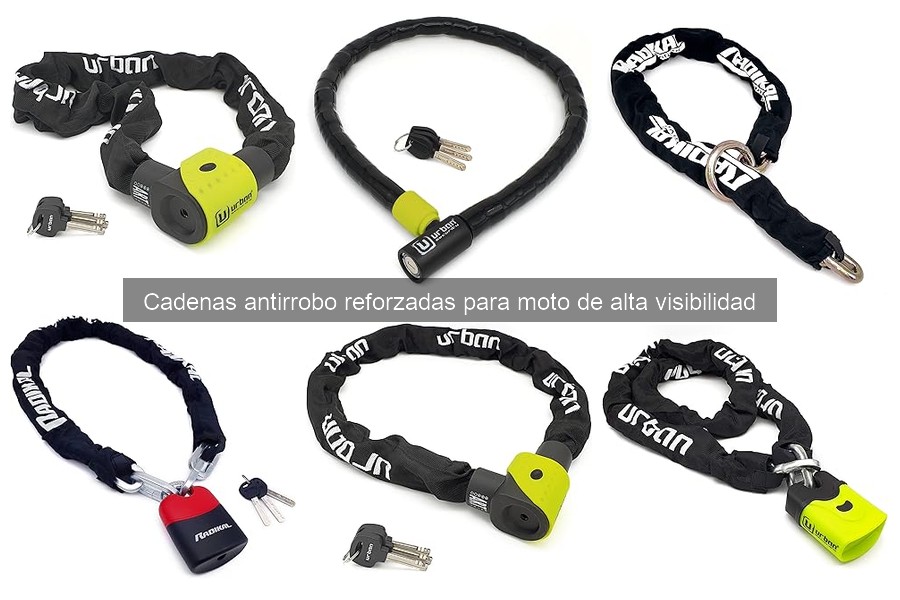 Cadenas Antirrobo Reforzadas para Moto de Alta Visibilidad