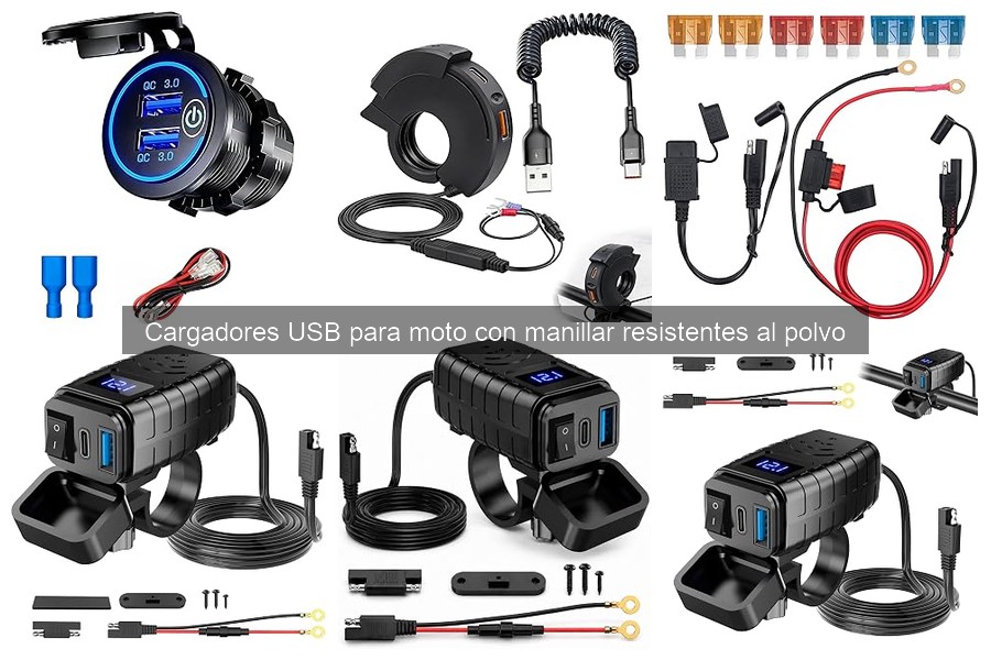 Cargadores USB para moto: resistentes al polvo y manillar