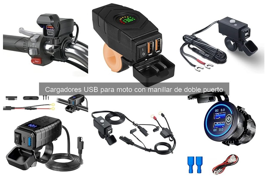 Funciones de los cargadores USB para moto con manillar de doble puerto