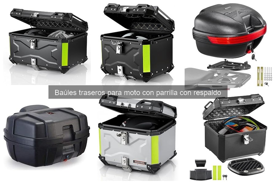 Instala fácilmente un baúl trasero en tu moto con respaldo