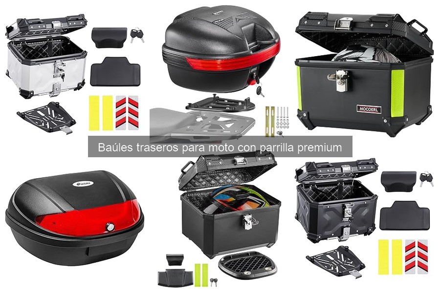 Mejores baúles traseros para moto con parrilla premium 2026