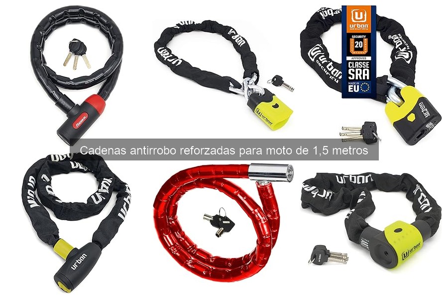 Mejores cadenas antirrobo reforzadas de 1,5 metros para motos 2023