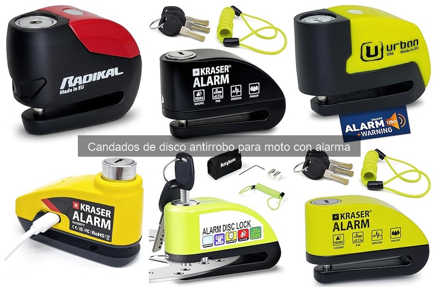 Mejores candados de disco antirrobo con alarma para motos 2023