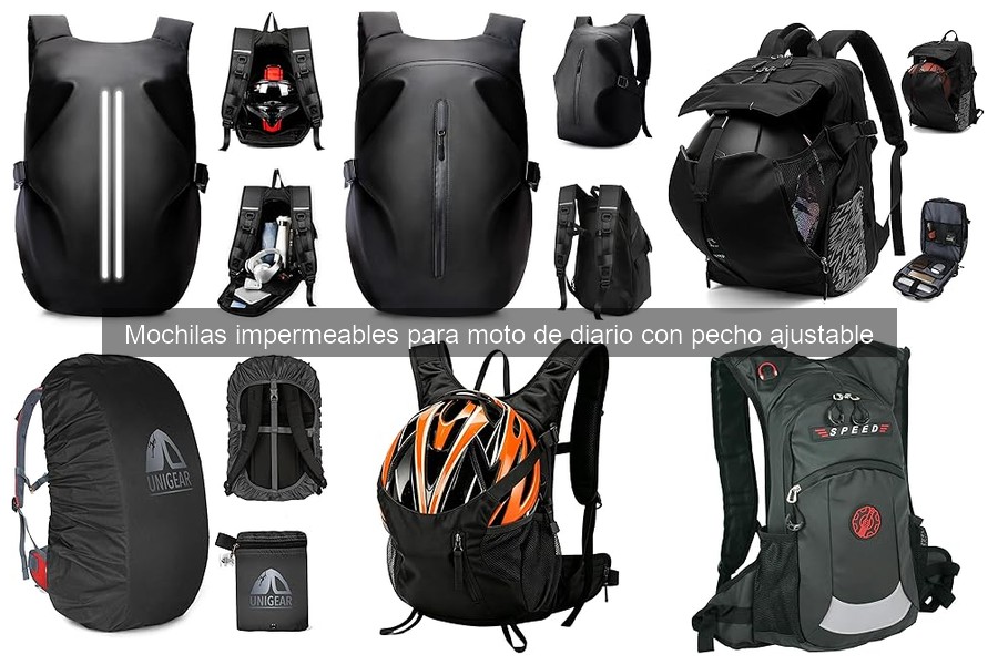 Mejores mochilas impermeables para moto de diario con pecho ajustable