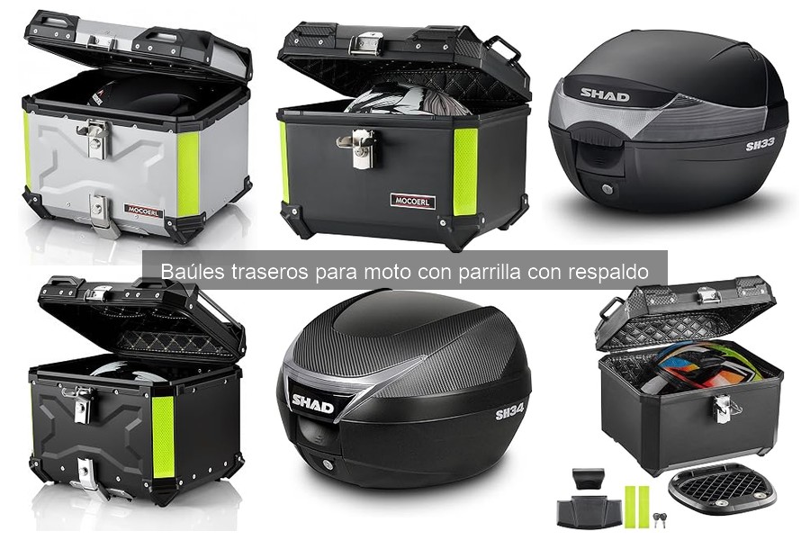 ¿Qué son los baúles traseros para moto con parrilla y respaldo?