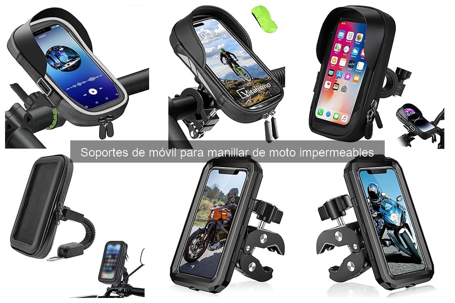 Soportes de móvil impermeables para manillar de moto