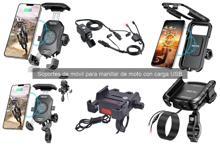 Soportes de Móvil para Manillar de Moto con Carga USB